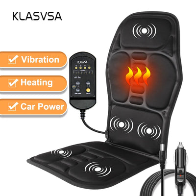 KLASVSA Electric Back Massager Chair Cushion Vibrator Portable Home Car Office Neck Lumbar Waist Pain Relief Seat Pad Relax Mat
