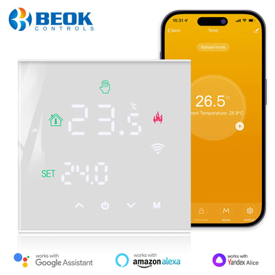 Beok Tuya Thermostat Wifi Gas Boiler Warm Floor Heating Temperature Controller Smart Thermoregulator Work With Alice Google Home